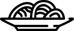 Pasta Serving Simple Line Art Svg, Free Vectors File